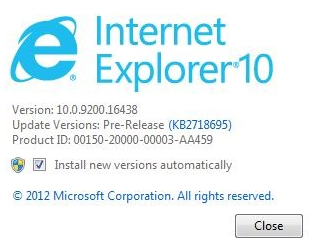 Релиз Internet Explorer 10 для Windows состоится на днях