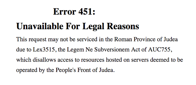 IETF официально утвердил стандарт ошибка 451 – сервис заблокирован