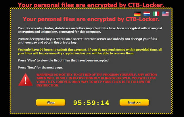 Новая угроза CTB-Locker может лишить пользователей доступа к файлам