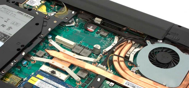 Классическая система охлаждения компонентов ноутбука