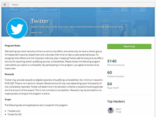 Twitter присоединился к проекту HackerOne и платит за уязвимости
