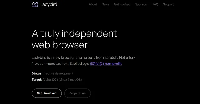 Иллюстрация к новости «Чем уникален браузер Ladybird: особенности нового не-Chromium браузера»