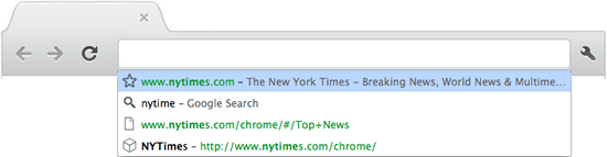Универсальное окно поиска браузера Google Chrome
