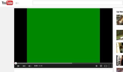 На ютубе зеленый экран вместо изображения почему