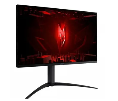 Монитор Acer Nitro XV275K P5biipruzx с абстрактным красным дизайном на экране