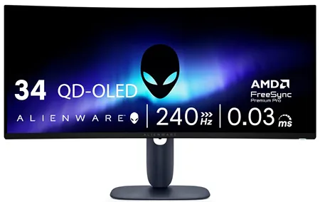 Игровой монитор Alienware 34 240 Гц QD-OLED с изогнутым экраном - AW3425DW - 34,2-дюймовый WQHD
