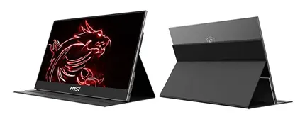 Портативный монитор MSI Optix MAG161V в ракурсе с двух сторон