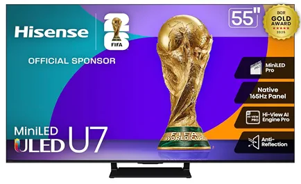 качественный игровой мини-LED телевизор Hisense U75QG с отличной яркостью и игровыми возможностями