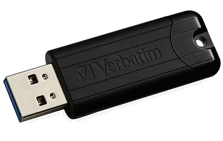 Флеш-накопитель Verbatim Pinstripe USB 3.2 Gen 1 с выдвижным креплением