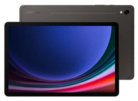 На изображении представлен планшет Samsung Galaxy Tab S9 с AMOLED-экраном