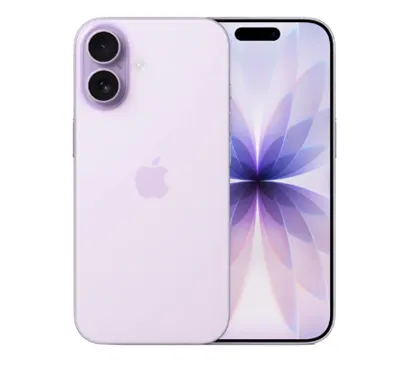 На изображении представлен смартфон Apple iPhone 17 в цвете Lavender (лавандовый)