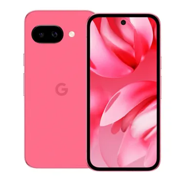 На изображении представлен смартфон Google Pixel 9A в розовом цвете