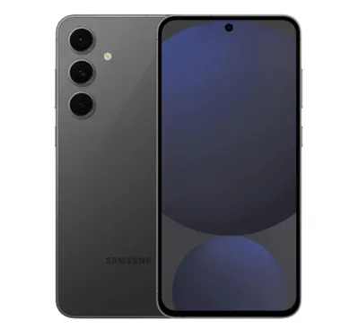 На изображении представлен смартфон Samsung Galaxy S24 FE 5G в графитовом цвете