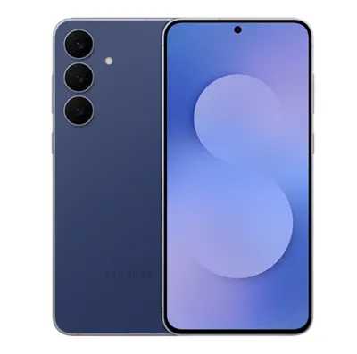 На изображении представлен смартфон Samsung Galaxy S25 FE 5G в темно-синем цвете