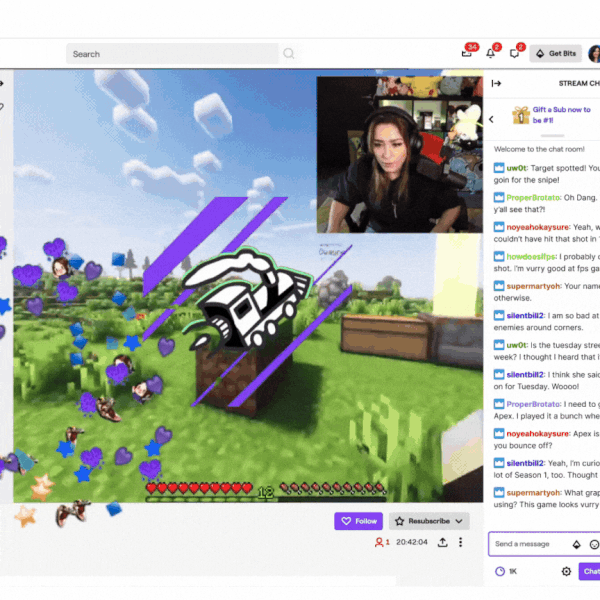 Использование праздничных эффектов во время трансляции на Twitch