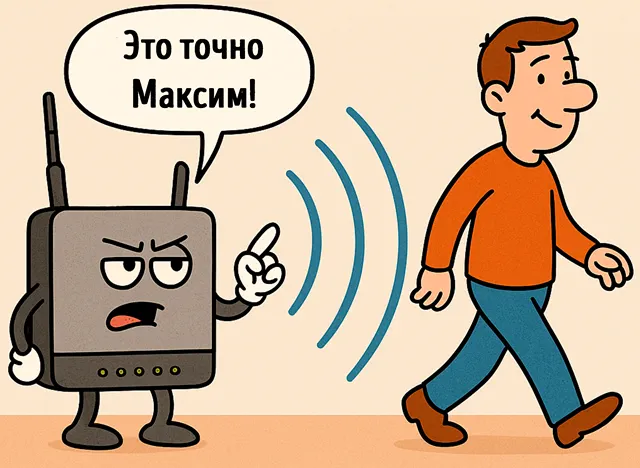 Использование устройства сети Wi-Fi для опознания человека по технологии WhoFi