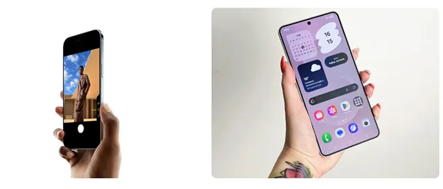Визуальное сравнение экранов на устройствах iPhone Air и Galaxy S25 Edge