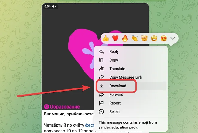 Скачивание видео из Telegram в режиме онлайн