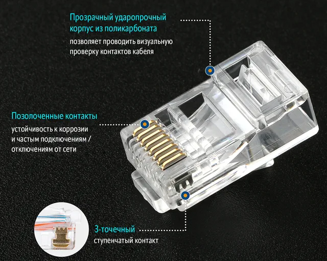 Типичная архитектура разъёма RJ45