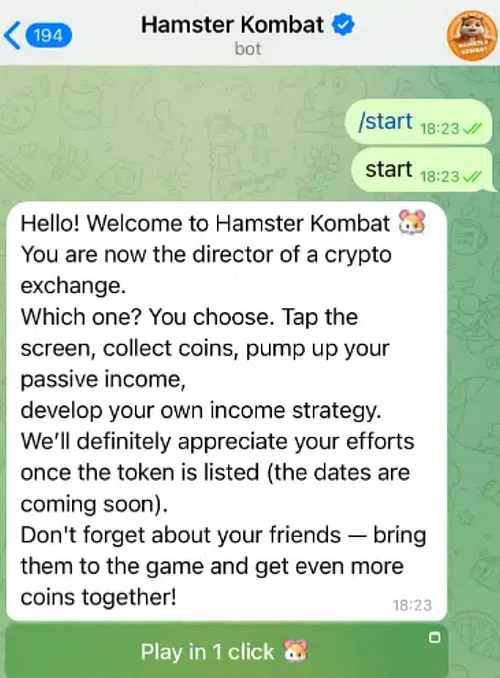 Простая установка игры Hamster Kombat в приложении Telegram