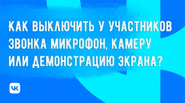 Управление активностью камеры и микрофона участников звонка на ВК