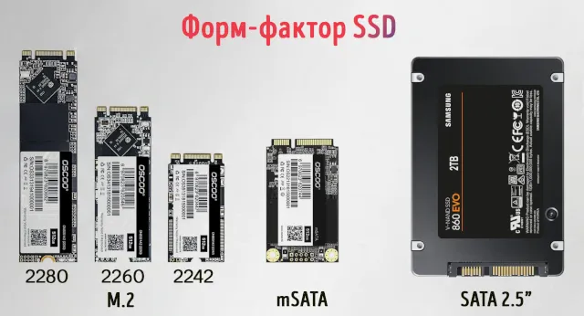 Отличия форм-фактора для диска SSD с интерфейсом SATA и NVMe