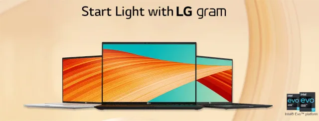Слайд презентации ноутбуков LG Gram