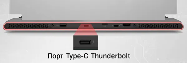 Форма порта Thunderbolt Type C