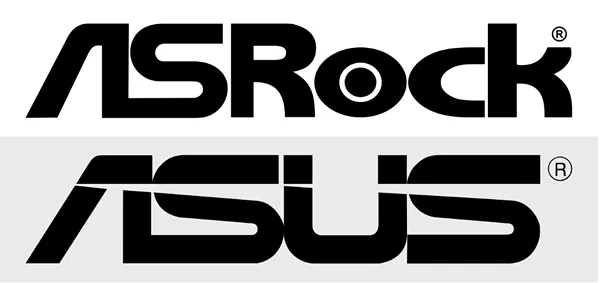 Сопоставление логотипов ASROCK и ASUS