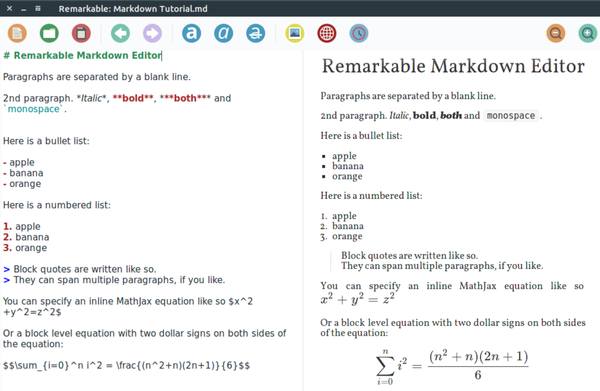 Remarkable – отличный редактор Markdown для Linux