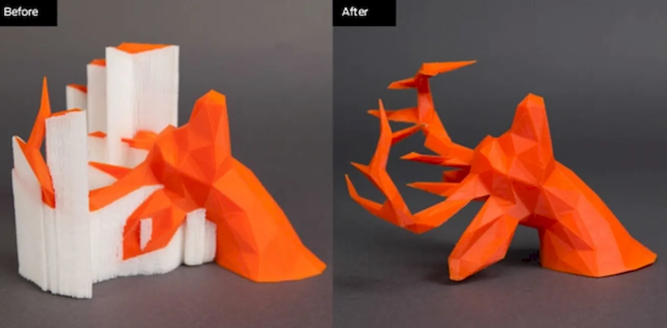 Печать 3D-объекта на опоре