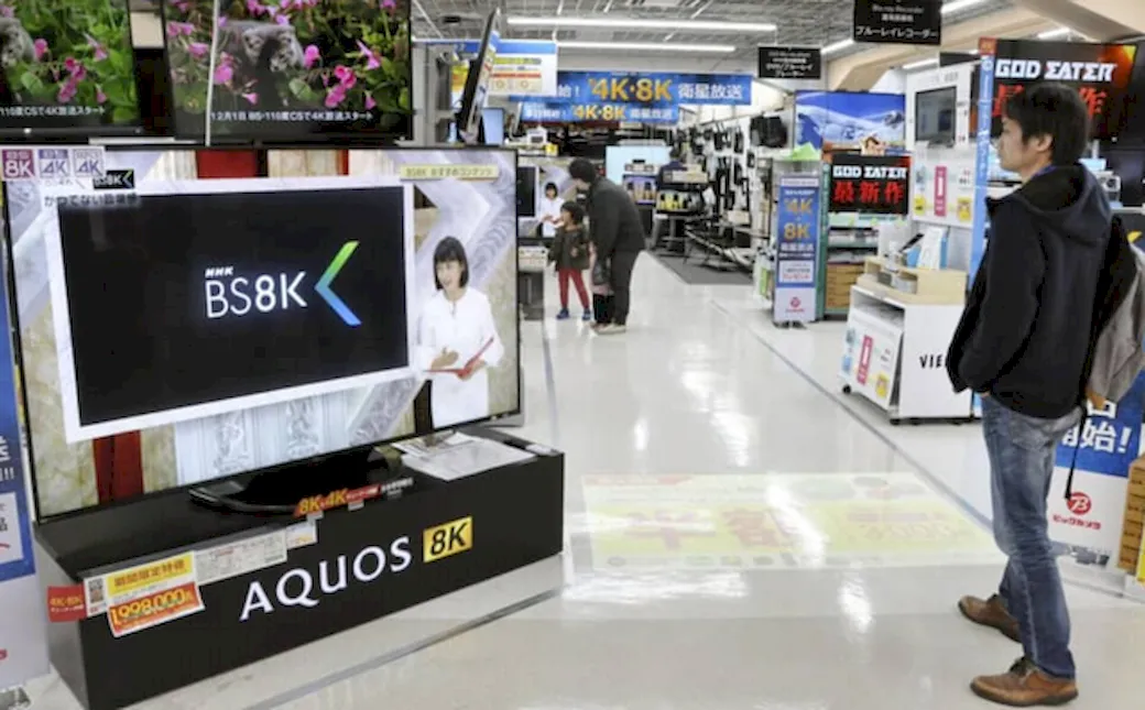 Продажи телевизоров с разрешением 8K в Японии