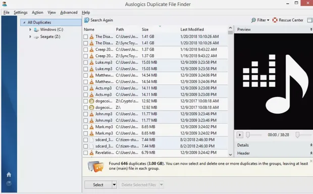 Duplicate File Finder поможет найти дублирующие файлы