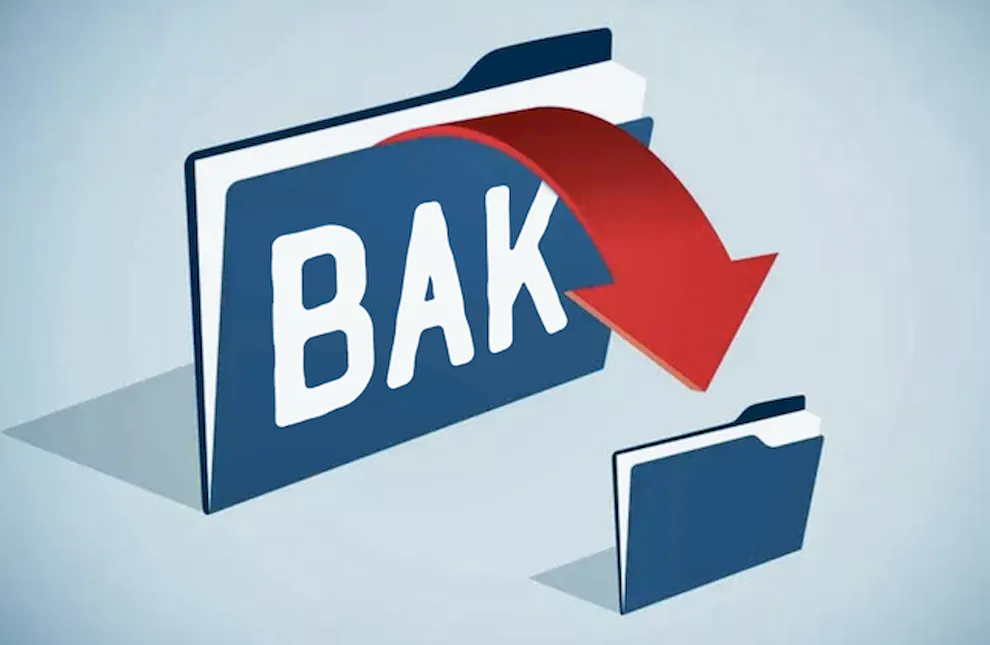 Иллюстрация на тему использования файла формата BAK