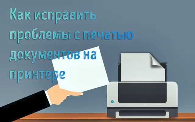 Иллюстрация на тему печати документов с помощью принтера