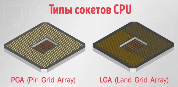 Типы сокетов на компьютерных процессора – PGA и LGA
