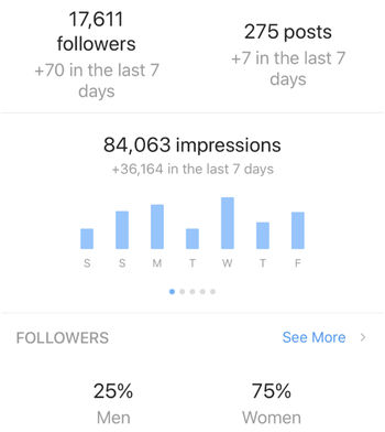 Пример полезных данных в профиле Instagram