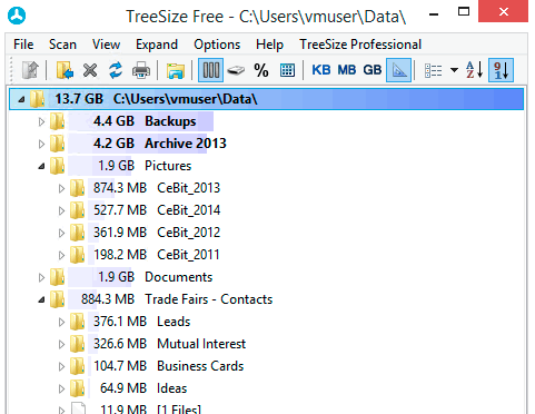 Наглядное представление объема файлов на компьютерном диске