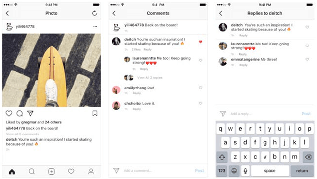 Новый способ отображения древовидных комментариев в Instagram