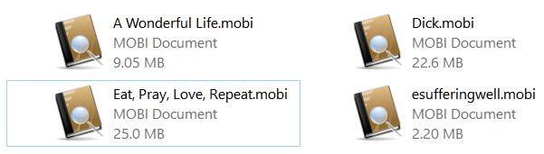 Пример файлов электронной книги в формате MOBI
