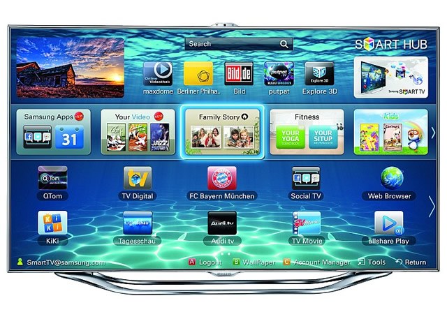 Телевизор Samsung Smart TV в активном режиме