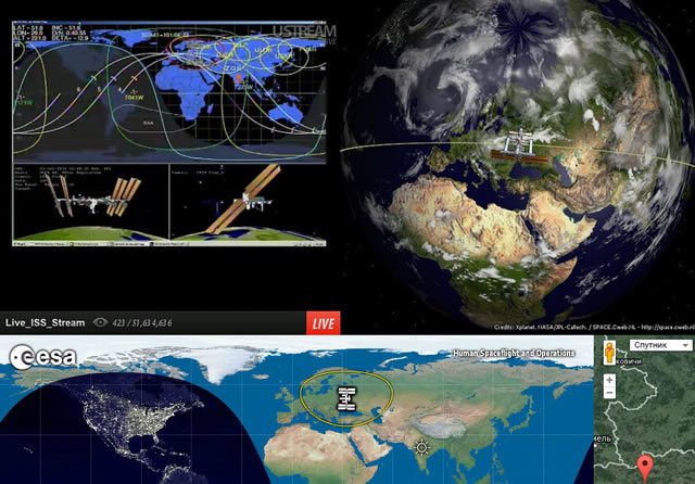Отслеживание перемещения спутника на сайте NASA