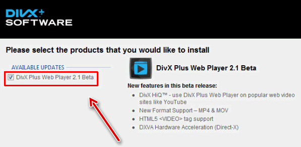 Установка плагина DivX Plus Web Player для браузера