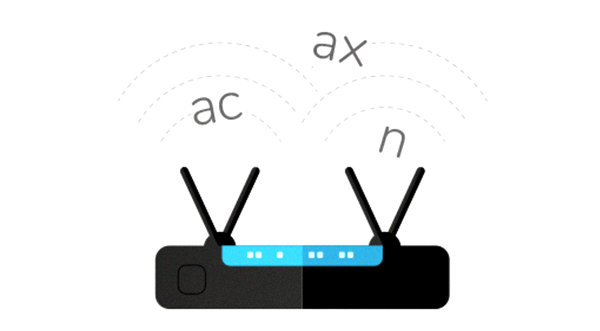 Иллюстрация с распространением сигнала маршрутизатора Wi-Fi
