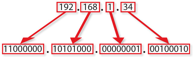 Пример преобразования IP-адреса в двоичный вид
