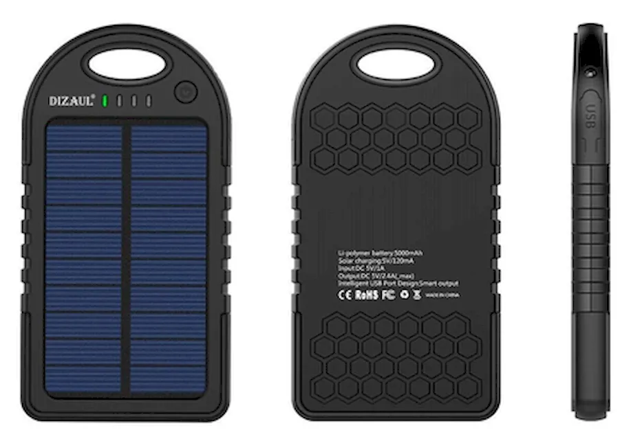 Dizaul 5000mAh Portable – очень портативный powerbank на солнечной энергии