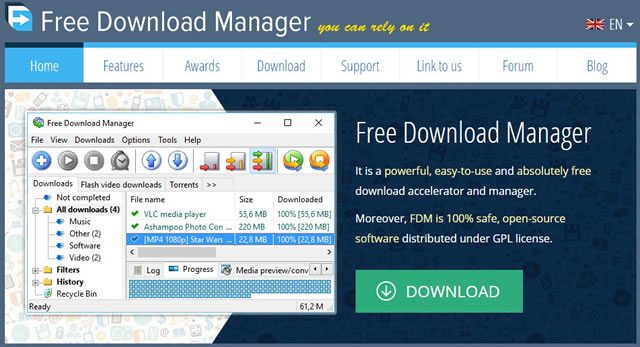 Free Download Manager – мощный, легкий в использовании и абсолютно бесплатный менеджер загрузок