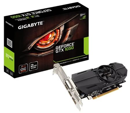 Видеокарта GIGABYTE GeForce GTX 1050 1392MHz PCI-E 3.0 2048MB 7008MHz 128 bit DVI 2xHDMI HDCP OC Low Profile